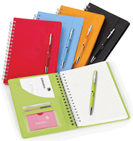 Spiral bound journal and pen comobo
